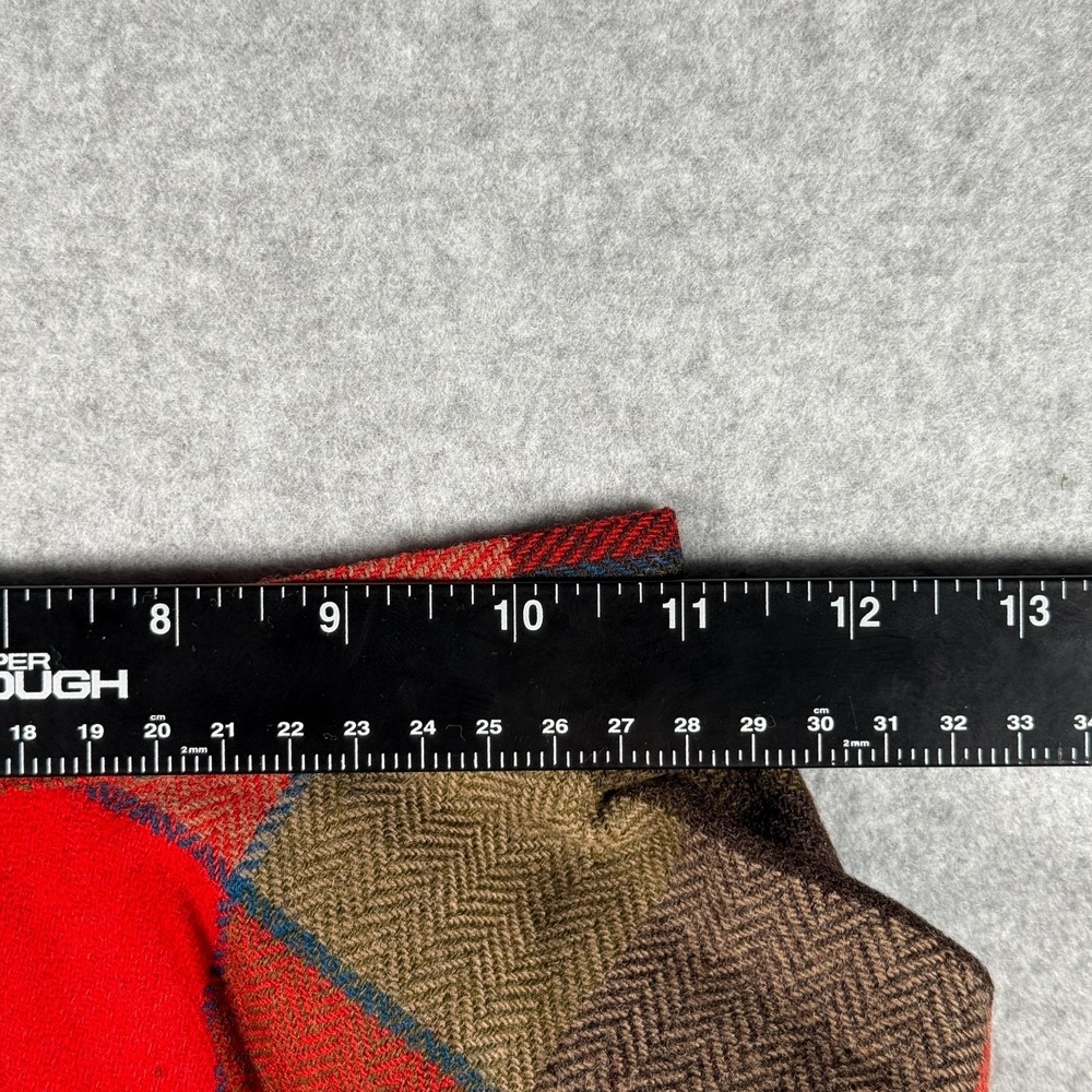Pendleton Midi Skirt Womens L Brown Red Plaid Wool Vintage Pleated Made in USA - Picture 6 of 7